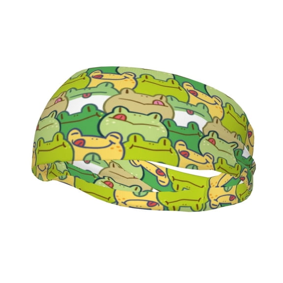 Picia Cartoon Frog Print Mens Running Headband,Mens Sweatband Sports Headband for Running,Cycling,Basketball,Yoga,Fitness Workout