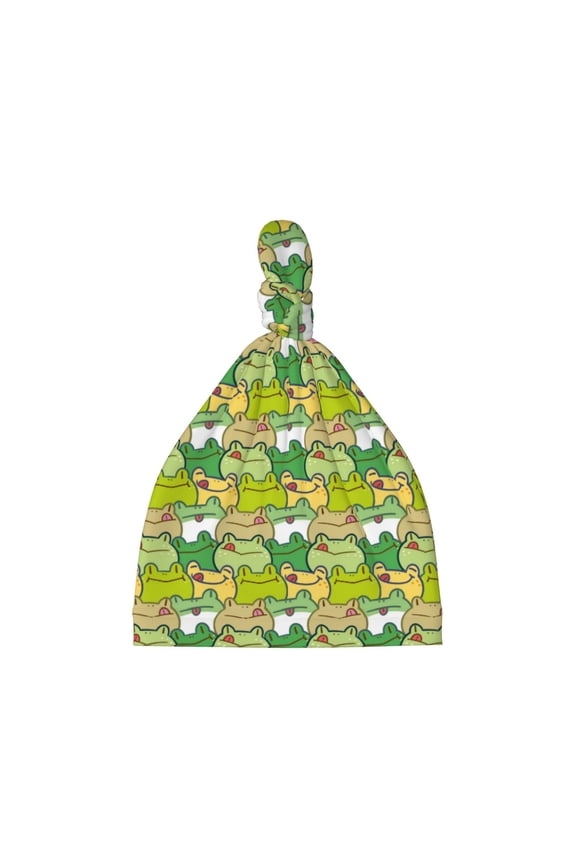 Cartoon Frog Printed Preemie Hats for Baby Girls Cotton Premature Knot Hats Newborn Hospital Cap Warm Knot Beanie Nicu for Preemie Girls and Boys