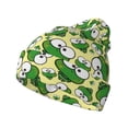 thumbnail image 1 of Picia Cartoon Frogs Pattern Knitted Beanie Hat for Men and Women , Unisex Winter Warm Stretchy Knit Cap Thick Fisherman Beanies Cuffed Plain Skull Caps, 1 of 6