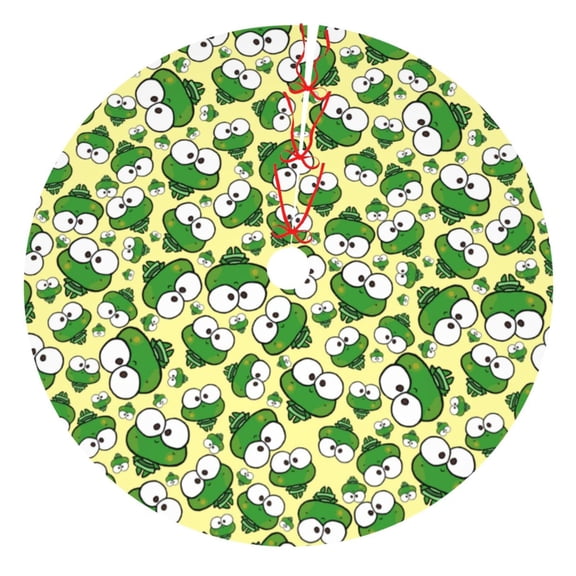 Picia Cartoon Frogs Print Christmas Tree Skirt , Christmas Tree Skirt Ornaments for Merry Christmas Holiday Party Decorations Indoor Outdoor-36"