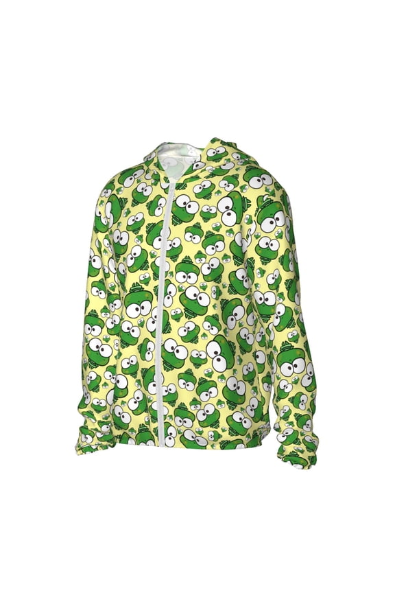 Cartoon Frogs Women's Men's UPF 50+ Sun Protection Hoodie Shirt Long Sleeve SPF Fishing Outdoor UV Hiking Lightweight Shirts-X-Large