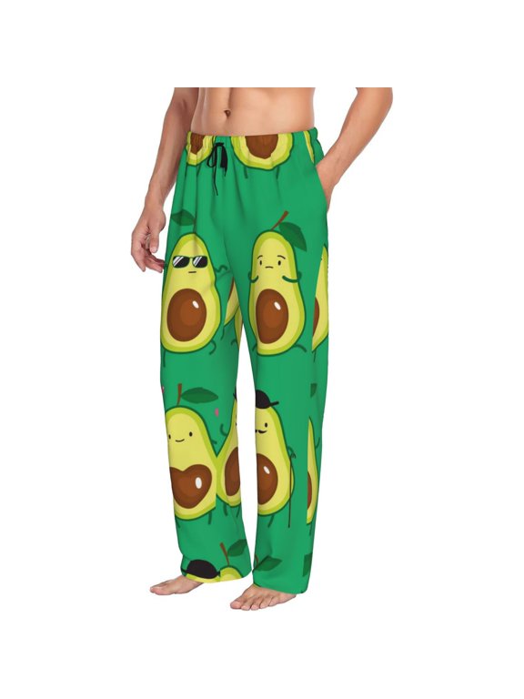 Cartoon Fruit 1 Mens Soft Woven Cotton Elastic Waistband Sleep Pajama Pant Lounge Sleep Pant With Pockets And Drawstring-Medium