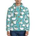 thumbnail image 1 of Picia Cartoon Funny Goose Pattern Casual Men's Hoodie - Lightweight Hooded Sweatshirt with Kangaroo Pocket, Comfortable Pullover for Everyday, Travel-Large, 1 of 7