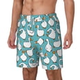 thumbnail image 1 of Picia Cartoon Funny Goose pattern Mens Swim Trunks with Compression Liner Stretch Beach Shorts Quick Dry with Zipper Pockets No-Chafing Board Shorts-3X-Large, 1 of 1
