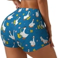 thumbnail image 1 of Picia Cartoon Goose Printed Workout Shorts for Women Seamless Scrunch Butt Lifting High Waisted Yoga Gym Booty Running Moisture-wicking Short Pants-Large, 1 of 9
