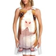 thumbnail image 1 of Picia Cartoon Guinea Pig Print Women’s Sleeveless Midi Swing Dress – A-Line Pleated Tank Sundress, Comfortable and Flowy T-Shirt Dress, 1 of 7