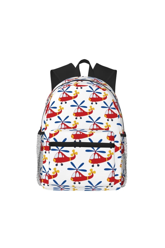 Cartoon Helicopter Large Capacity Backpack Classic Style Backpack Casual Backpack Water-Resistant School Work Travel Outdoor Backpack