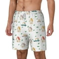 thumbnail image 1 of Picia Cartoon House pattern Mens Swim Trunks with Compression Liner Stretch Beach Shorts Quick Dry with Zipper Pockets No-Chafing Board Shorts-Large, 1 of 9