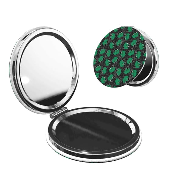 Picia Cartoon Kawaii Frogs for Compact Vanity Mirror , Travel Makeup Mirror , Portable Magnifying Cosmetic Mirror for Daily, Work, Business-Round Shape