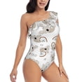 thumbnail image 1 of Picia Cartoon Koala Pattern Women's One Piece Swimsuits,One Shoulder Swimwear Asymmetric ,Ruffle Monokinis Bathing Suits,High Waisted Flattering Bathing Suits-Medium, 1 of 8