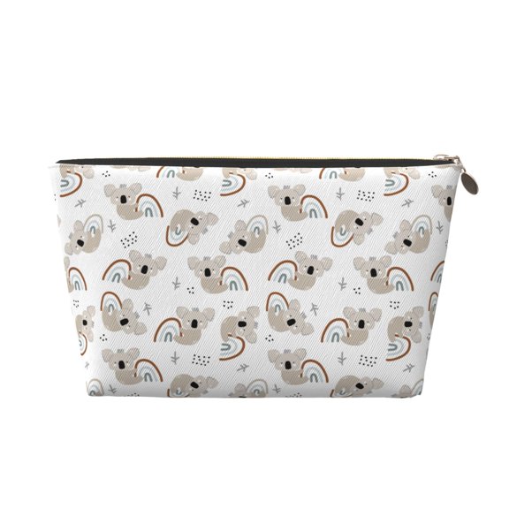 Picia Cartoon Koala Printed Leather Travel Toiletry Bag,Cosmetic Organizer, Makeup Travel Bag, Durable Travel Pouch, Compact Toiletry Bag, Travel Accessories