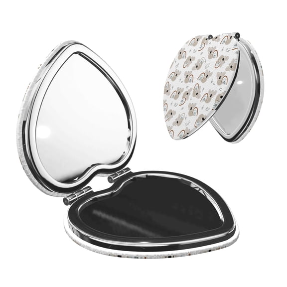 Picia Cartoon Koala for Compact Vanity Mirror , Travel Makeup Mirror , Portable Magnifying Cosmetic Mirror for Daily, Work, Business-Heart Shape