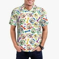 thumbnail image 1 of Picia Cartoon Labrador Retriever Print Men's Polo Shirt, Two-Button Closure Pique Polo Shirt, Summer Fashion Golf Shirt-3X-Large, 1 of 6