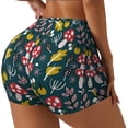 thumbnail image 1 of Picia Cartoon Leaf Mushroom Red Printed Workout Shorts for Women Seamless Scrunch Butt Lifting High Waisted Yoga Gym Booty Running Moisture-wicking Short Pants-X-Large, 1 of 9