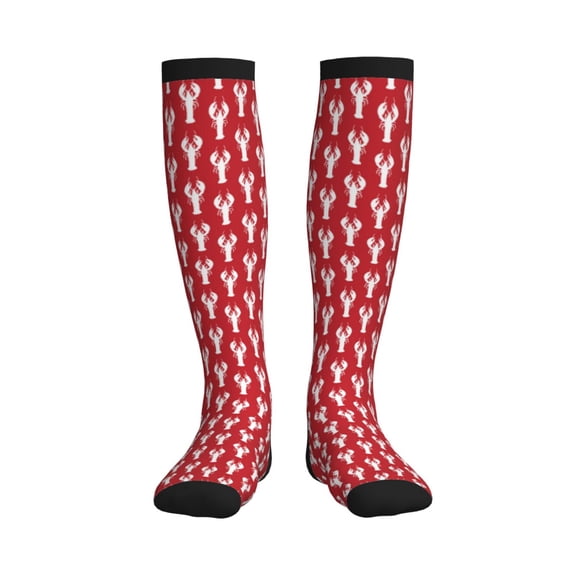 Picia Cartoon Lobster Printed Sports Compression Socks - 15-20mmHg Graduated Compression, High-Performance Soft and Breathable Socks for Men and Women
