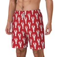 thumbnail image 1 of Picia Cartoon Lobster pattern Mens Swim Trunks with Compression Liner Stretch Beach Shorts Quick Dry with Zipper Pockets No-Chafing Board Shorts-Small, 1 of 9