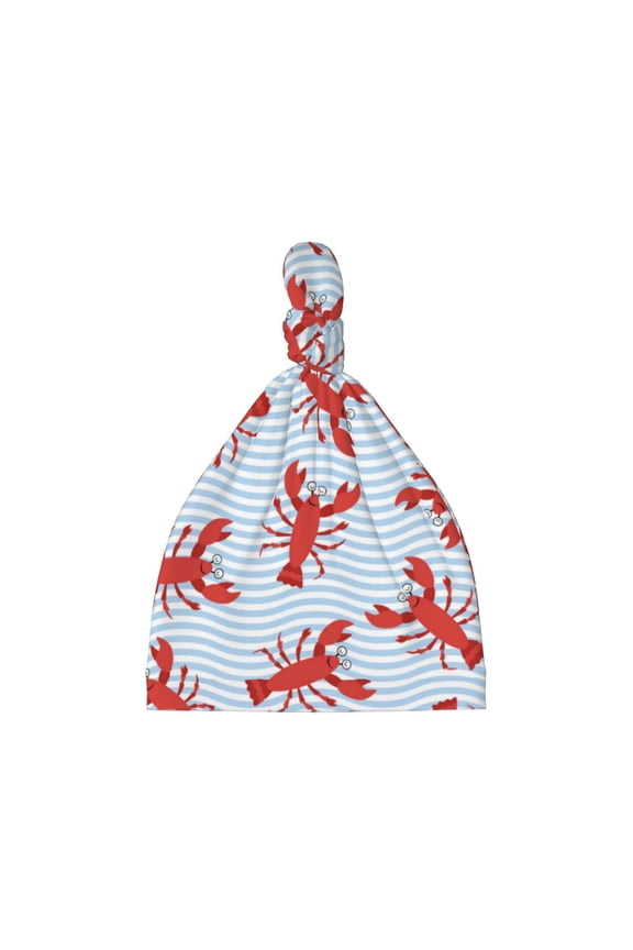 Cartoon Lobsters 1 Printed Preemie Hats for Baby Girls Cotton Premature Knot Hats Newborn Hospital Cap Warm Knot Beanie Nicu for Preemie Girls and Boys