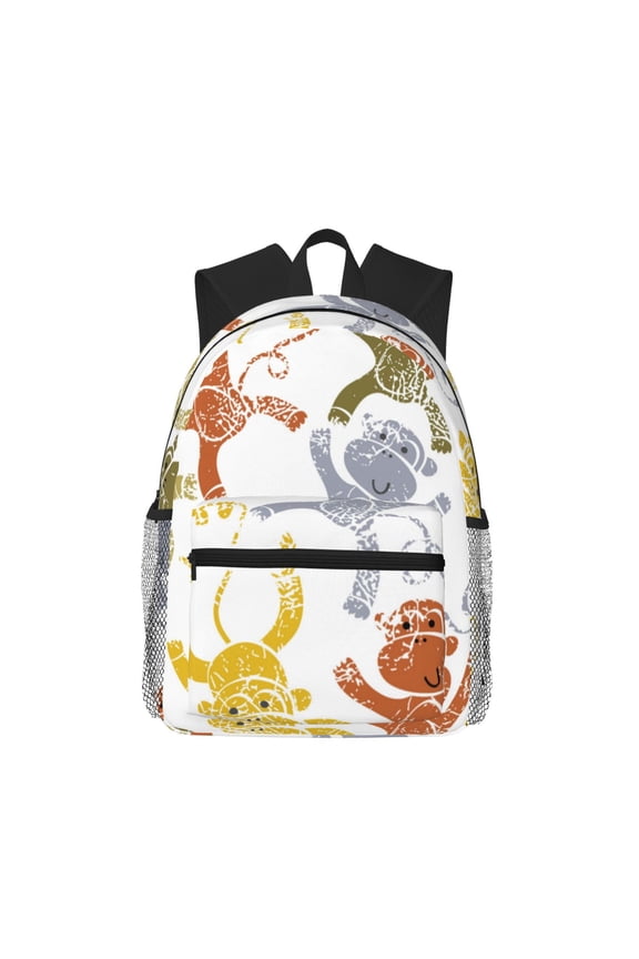 Cartoon Monkey Large Capacity Backpack Classic Style Backpack Casual Backpack Water-Resistant School Work Travel Outdoor Backpack