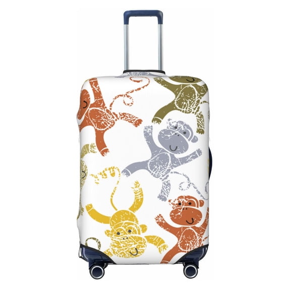 Picia Cartoon Monkey Luggage Protector Cover Thicken Suitcase Protector Cover Fit 18-32 Inch Luggage-Large