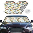 thumbnail image 1 of Picia Cartoon Monster Trucks Curved Windshield Sunshade Accordion Folding Style Auto Shade for Car Truck SUV Van Blocks UV Ray Sun Visor Protector -Small, 1 of 7
