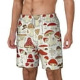thumbnail image 1 of Picia Cartoon Mushrooms pattern Mens Swim Trunks with Compression Liner Stretch Beach Shorts Quick Dry with Zipper Pockets No-Chafing Board Shorts-Medium, 1 of 1
