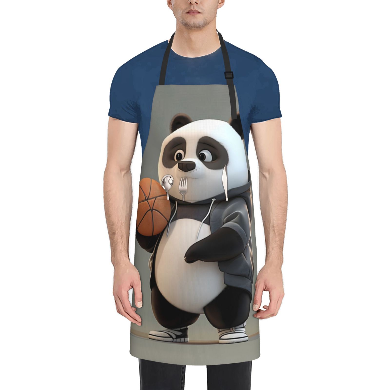 Picia Cartoon Pandas Basketball Waterproof Apron for Unisex Adult ...