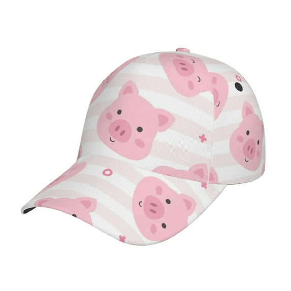 Picia Cartoon Pig pattern Trucker Low Profile Hat Men Women Baseball Cap Dad Hat Adjustable Unconstructed Plain Cap