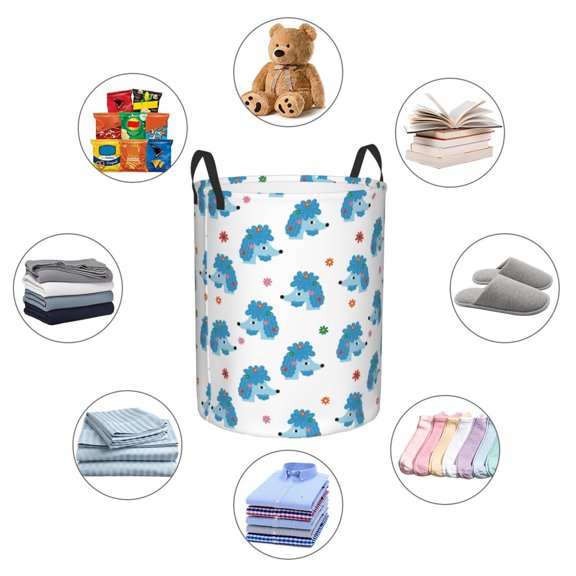Picia Cartoon Poodle Dog Large Laundry Basket, Waterproof, Freestanding Laundry Hamper, Collapsible Tall Clothes Hamper with Extended Handles-