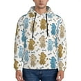 thumbnail image 1 of Picia Cartoon Poodle Dog Pattern Casual Men's Hoodie - Lightweight Hooded Sweatshirt with Kangaroo Pocket, Comfortable Pullover for Everyday, Travel-Small, 1 of 7