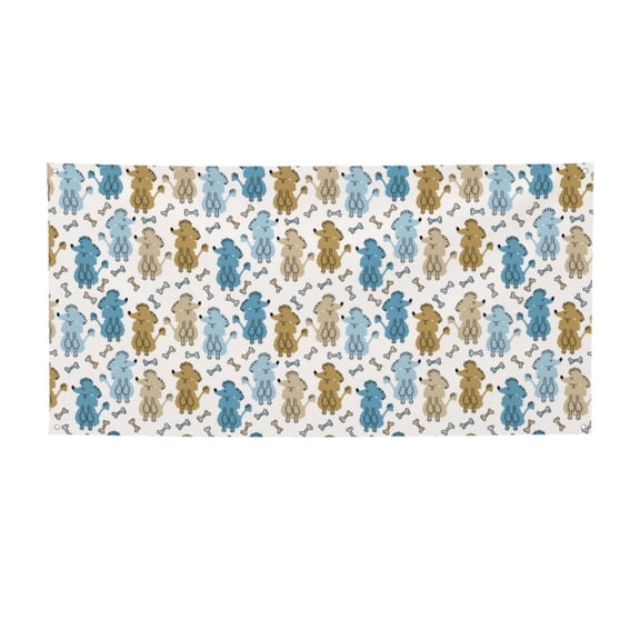 Picia Cartoon Poodle Dog Pattern Party Banner, Festive Decoration, Holiday Banner, Celebration Decor, Event Banner, Reusable Party Banner-Small