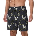 thumbnail image 1 of Picia Cartoon Rooster pattern Mens Swim Trunks with Compression Liner Stretch Beach Shorts Quick Dry with Zipper Pockets No-Chafing Board Shorts-Medium, 1 of 9