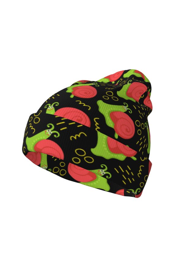 Cartoon Snail Pattern Knitted Beanie Hat for Men and Women , Unisex Winter Warm Stretchy Knit Cap Thick Fisherman Beanies Cuffed Plain Skull Caps