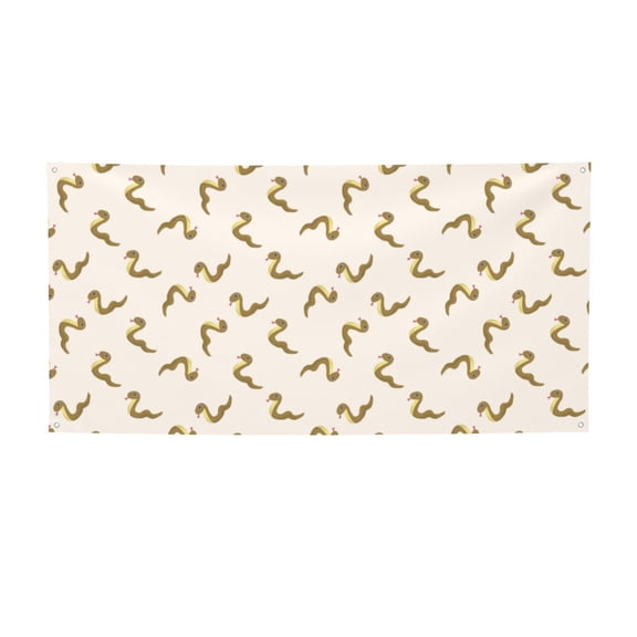 Picia Cartoon Snake Pattern Party Banner, Festive Decoration, Holiday Banner, Celebration Decor, Event Banner, Reusable Party Banner-Small