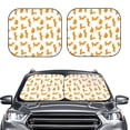 thumbnail image 1 of Picia Cartoon Squirrel 2 Piece Car Windshield Sun Shade Foldable | Foldable Sun Shield for Front Window Blocks UV Rays and Keeps Your Vehicle Cool-Large, 1 of 7