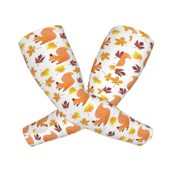 Picia Cartoon Squirrel Arm Sleeves for Men and Women - Tattoo Cover Up UPF 50+ Cooling Sports Sleeve for Basketball Golf Football-One Size