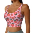 thumbnail image 1 of Picia Cartoon Strawberry Sports Bra for Women,Padded Strappy Sports Bras Medium Support Yoga Bra with Removable Cups,Running Yoga Bra-Medium, 1 of 9