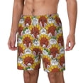 thumbnail image 1 of Picia Cartoon Sunflowers pattern Mens Swim Trunks with Compression Liner Stretch Beach Shorts Quick Dry with Zipper Pockets No-Chafing Board Shorts-Medium, 1 of 9