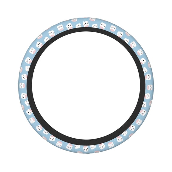 Picia Cartoon Sushi Car Steering Wheel Cover, Non-Slip, Breathable, Universal 15 inch