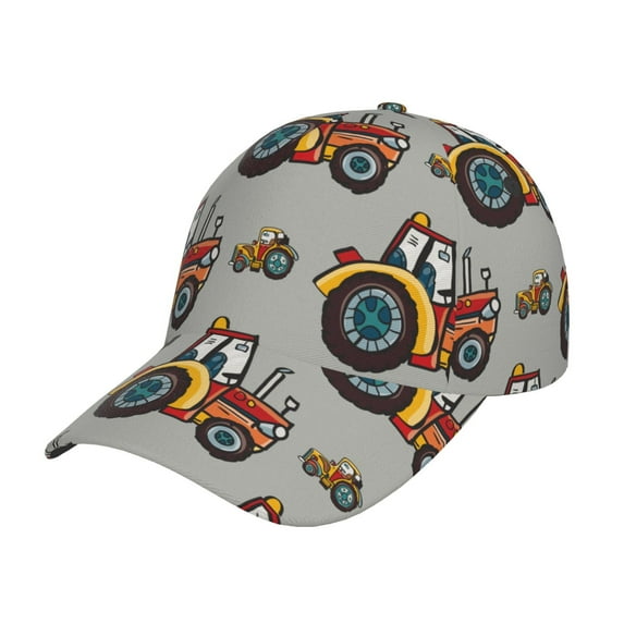 Picia Cartoon Tractor pattern Trucker Low Profile Hat Men Women Baseball Cap Dad Hat Adjustable Unconstructed Plain Cap