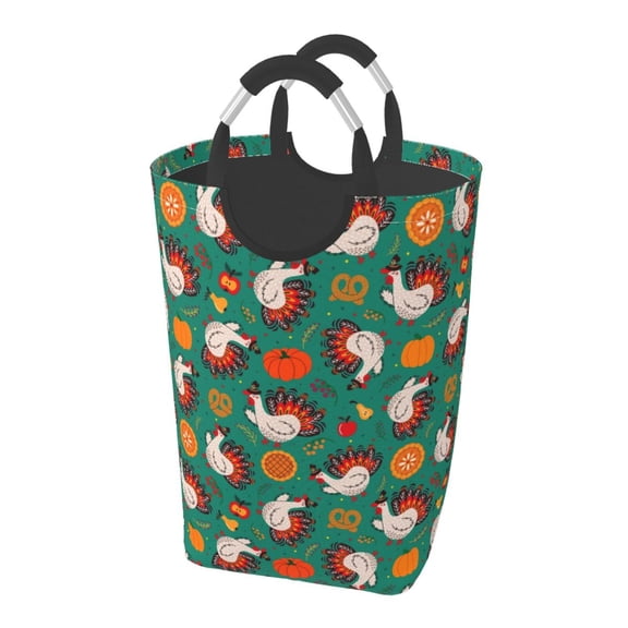 Picia Cartoon Turkey Laundry Basket With Handles Laundry Hamper Toys Storage Organizer Foldable Bucket Washing Bin Dirty Clothes Bag For Home Bathroom Bedroom Dorm