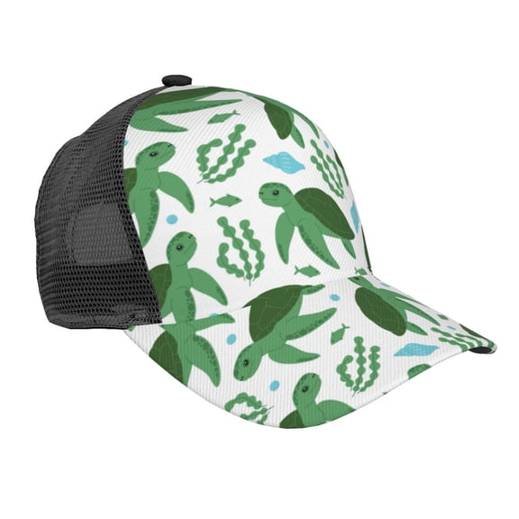 Picia Cartoon Turtle Pattern Trucker Hat,Baseball Cap,Sun Protection Cap,Stylish Headwear,Leisure Cap,Outdoor Sports Cap