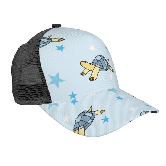 Picia Cartoon Turtle Pattern Trucker Hat,Baseball Cap,Sun Protection Cap,Stylish Headwear,Leisure Cap,Outdoor Sports Cap