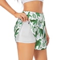 thumbnail image 1 of Picia Cartoon Turtle Pattern Women's 2 in 1 Athletic Running Shorts High Waisted Workout Casual Gym Sweat Shorts with Comfy Liner Zipper Pockets-Large, 1 of 9