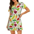 thumbnail image 1 of Picia Cartoon Vegetables Pattern Women’s Nightdress – Casual Short-sleeved Loose-Fit Sleepwear, Soft Cotton Short-Sleeve Sleep Shirt for Relaxation & Comfort, 1 of 6