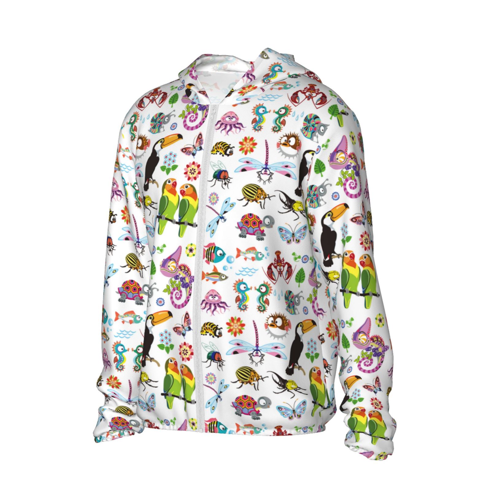 Picia Cartoon Wild Animals Women's Men's UPF 50+ Sun Protection Hoodie