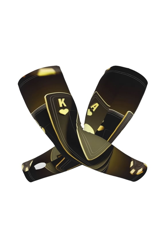 Casino Cards 1 Arm Sleeves for Men and Women - Tattoo Cover Up UPF 50+ Cooling Sports Sleeve for Basketball Golf Football-One Size