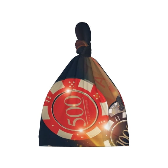 Picia Casino Poker Chips Printed Preemie Hats for Baby Girls Cotton Premature Knot Hats Newborn Hospital Cap Warm Knot Beanie Nicu for Preemie Girls and Boys