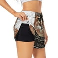 thumbnail image 1 of Picia Cat Holding Mugshot Sign Pattern Women's 2 in 1 Athletic Running Shorts High Waisted Workout Casual Gym Sweat Shorts with Comfy Liner Zipper Pockets-Large, 1 of 9