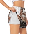 thumbnail image 1 of Picia Cat Holding Mugshot Sign Pattern Women's 2 in 1 Athletic Running Shorts High Waisted Workout Casual Gym Sweat Shorts with Comfy Liner Zipper Pockets-X-Large, 1 of 9