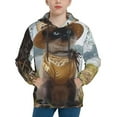 thumbnail image 1 of Picia Cat In Sun Hat Pattern Youth Hoodie - Warm Pullover Sweatshirt with Kangaroo Pocket, Ideal for Boys and Girls-Small, 1 of 6